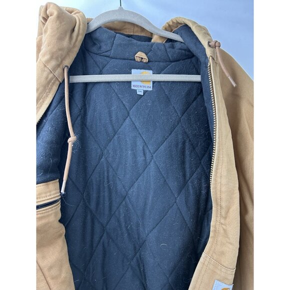 VTG Carhartt Jacket Men 3XL Hooded Full Zip Workwear J140 BRN Quilted Lined USA - Picture 15 of 16
